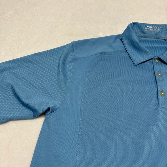 Nike Golf Nike Fit Dry Performance Polo (2) Size M  Embroidered Logo Orange Blue - Picture 7 of 14
